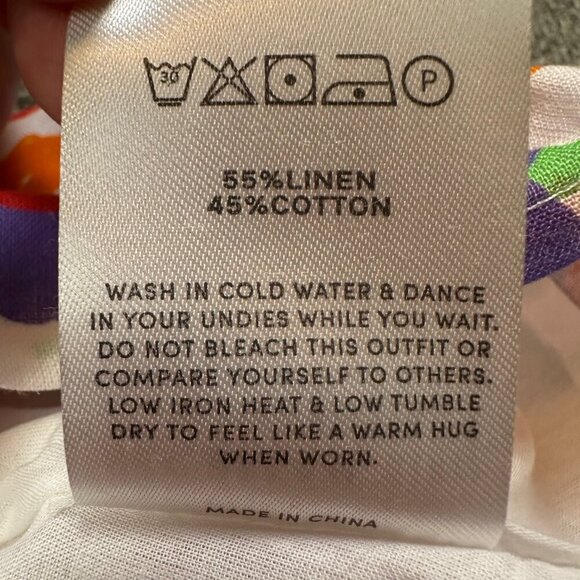 Peppermayo NWT Monday Margs Linen Wrap Mini Dress Floral V-Neck Women's Size 0 - Picture 6 of 6